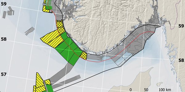 Map showing areas in the North Sea and the Norwegian Trench that are planned to be bathymetric mapped in 2024, in addition to areas bathymetric mapped in 2023.