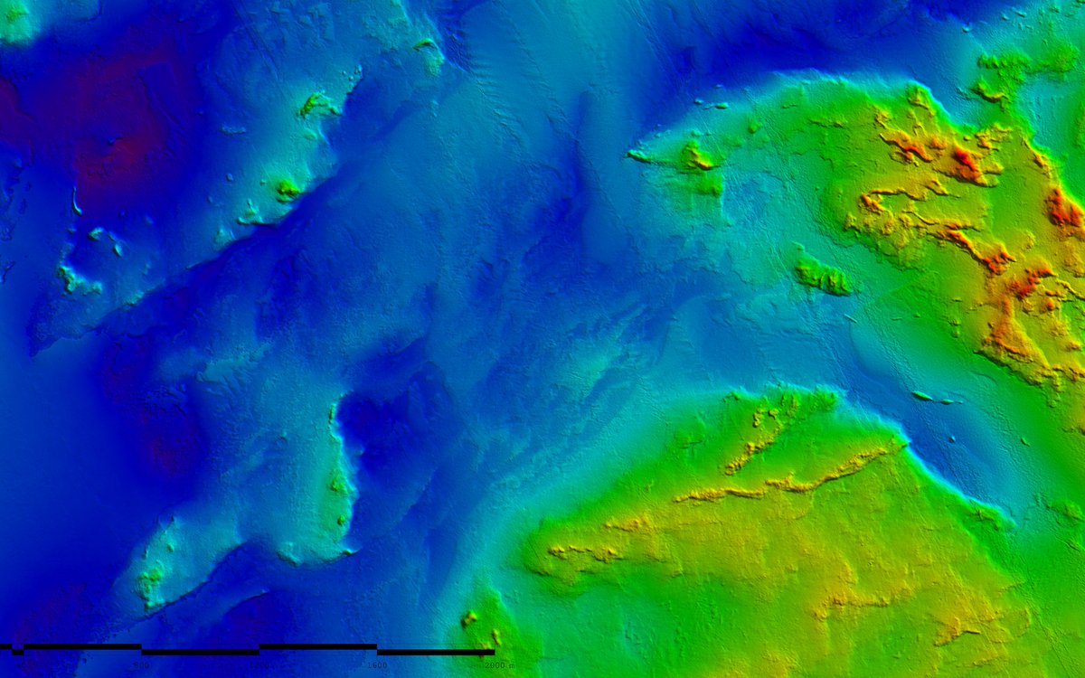 Terrenmodell som viser havbunnslandskap i Nordsjøen. Kilde: Kartverket / Mareano