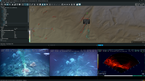 Skjermdump som viser et Navimodel-prosjekt satt opp i et visningsprogram.