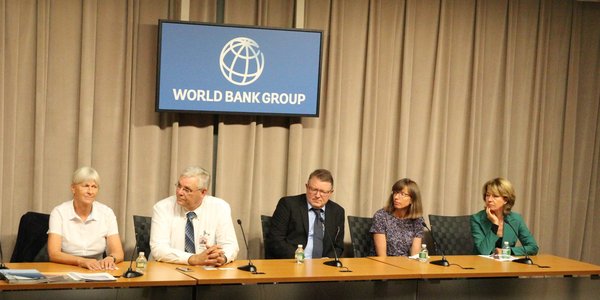 photo of panel with 5 people