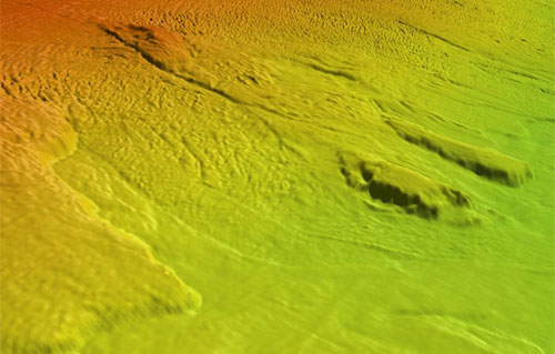 Shaded relief display of seabed terrain of Storegga.