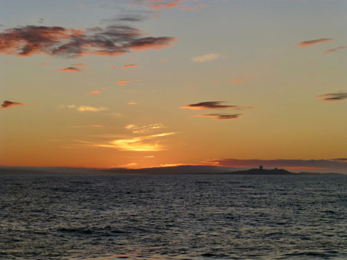 foto, solnedgang på havet